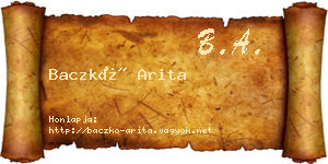 Baczkó Arita névjegykártya